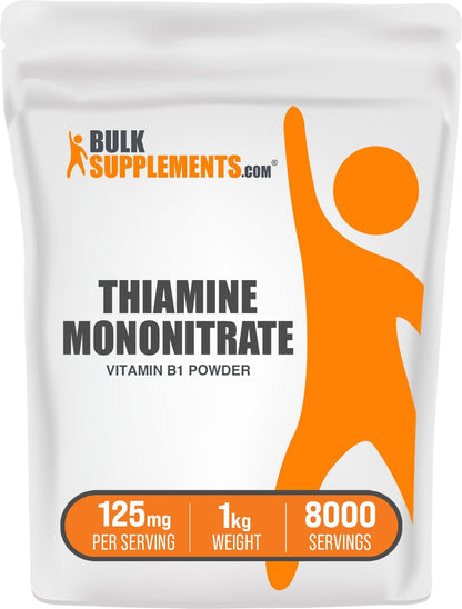 BulkSupplements.com Thiamine Mononitrate Powder - Vitamin B1 Supplement, 125mg per Serving, 100g