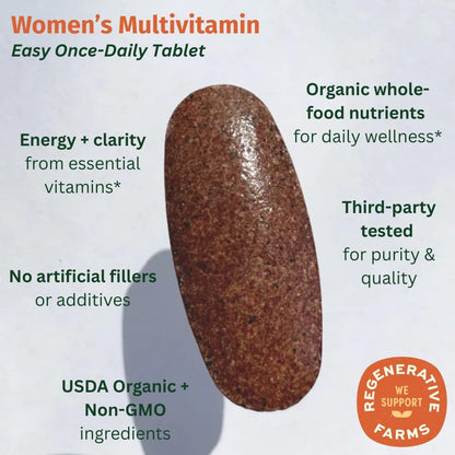 Women’s Multi Once Daily, Women's Multivitamin, Iron, Vitamin B12 & More, 19 Vitamins from Herbs & Superfoods, 60 Tablets