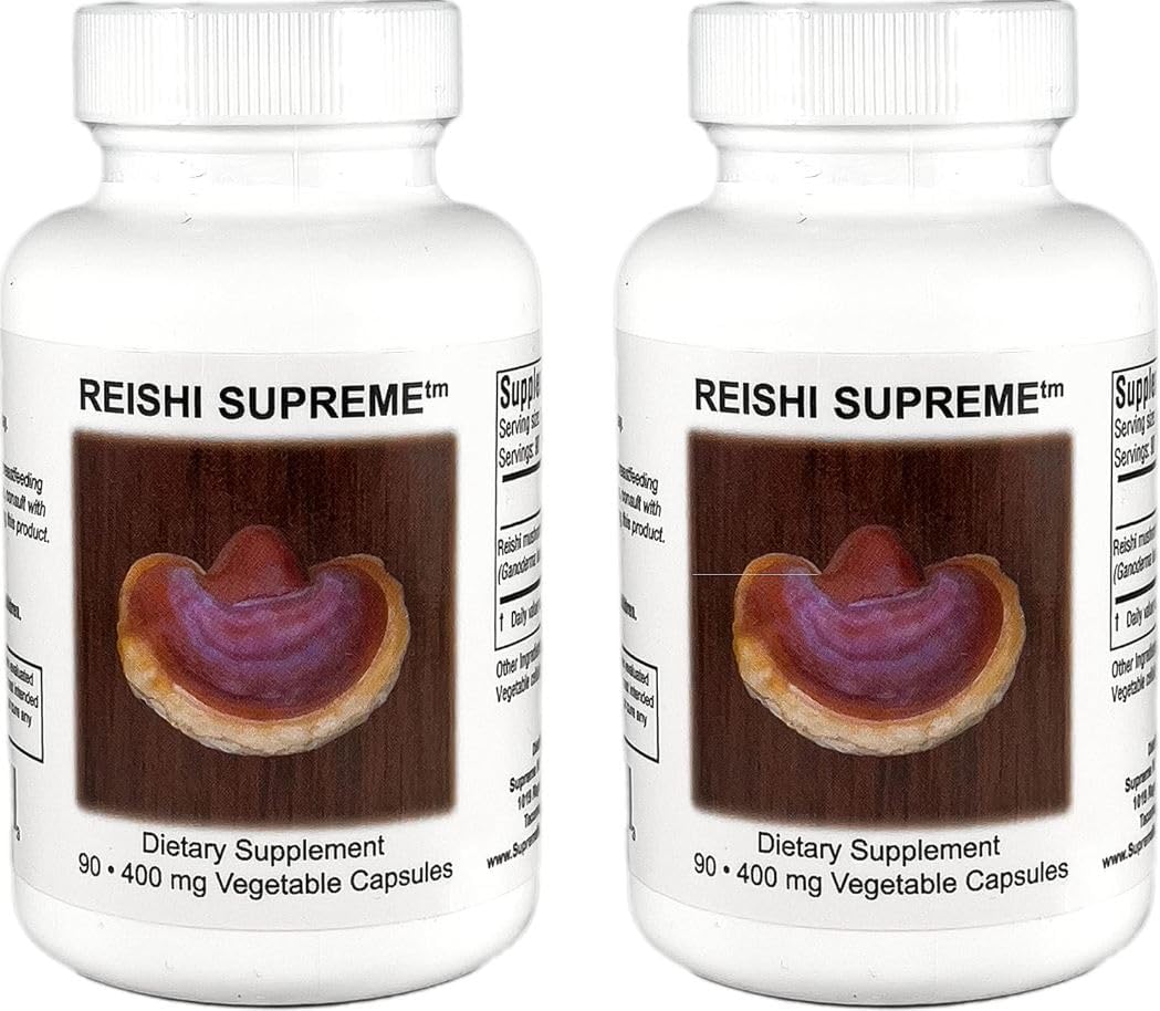 Supreme Nutrition Reishi Supreme - 100% Pure Reishi Mushroom, 90 Vegetarian Capsules (Pack of 2) - görsel 1