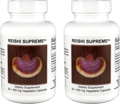 Supreme Nutrition Reishi Supreme - 100% Pure Reishi Mushroom, 90 Vegetarian Capsules (Pack of 2)