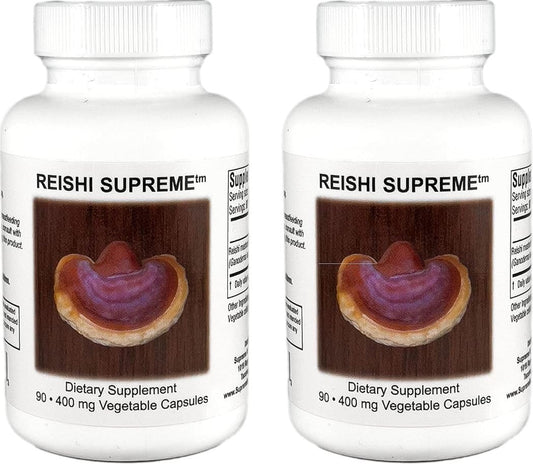 Supreme Nutrition Reishi Supreme - 100% Pure Reishi Mushroom, 90 Vegetarian Capsules (Pack of 2)