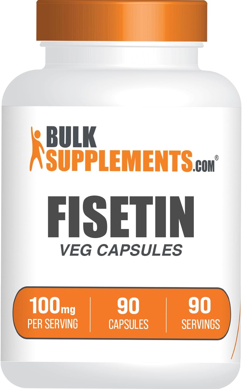 BulkSupplements Fisetin Capsules - 100mg Antioxidant Food Supplement, Vegan & Gluten-free, 90 Capsules - görsel 1