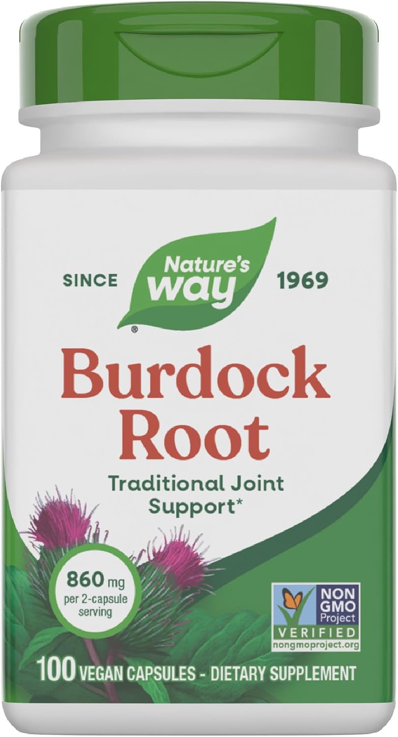 Nature's Way Burdock Root, Traditionally Used for Joint Health, 100 Vegan Capsules (Packaging May Vary) - görsel 1