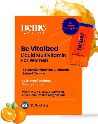 BeMe Liquid Multivitamin for Women - Orange Flavour - 15 Sachets