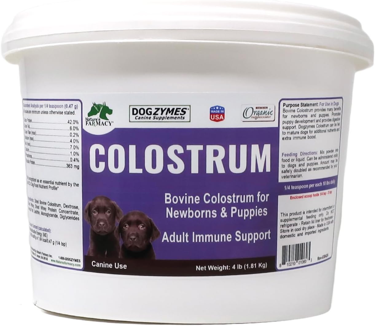 Dogzymes Colostrum (1.8 kg) Powder for Dogs - görsel 1