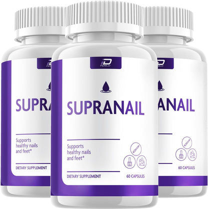 Supranail Capsules - Nail Health Support Food Supplement with Vitamin C, Biotin, Zinc & Niacin (3 Pack, 180 Capsules)
