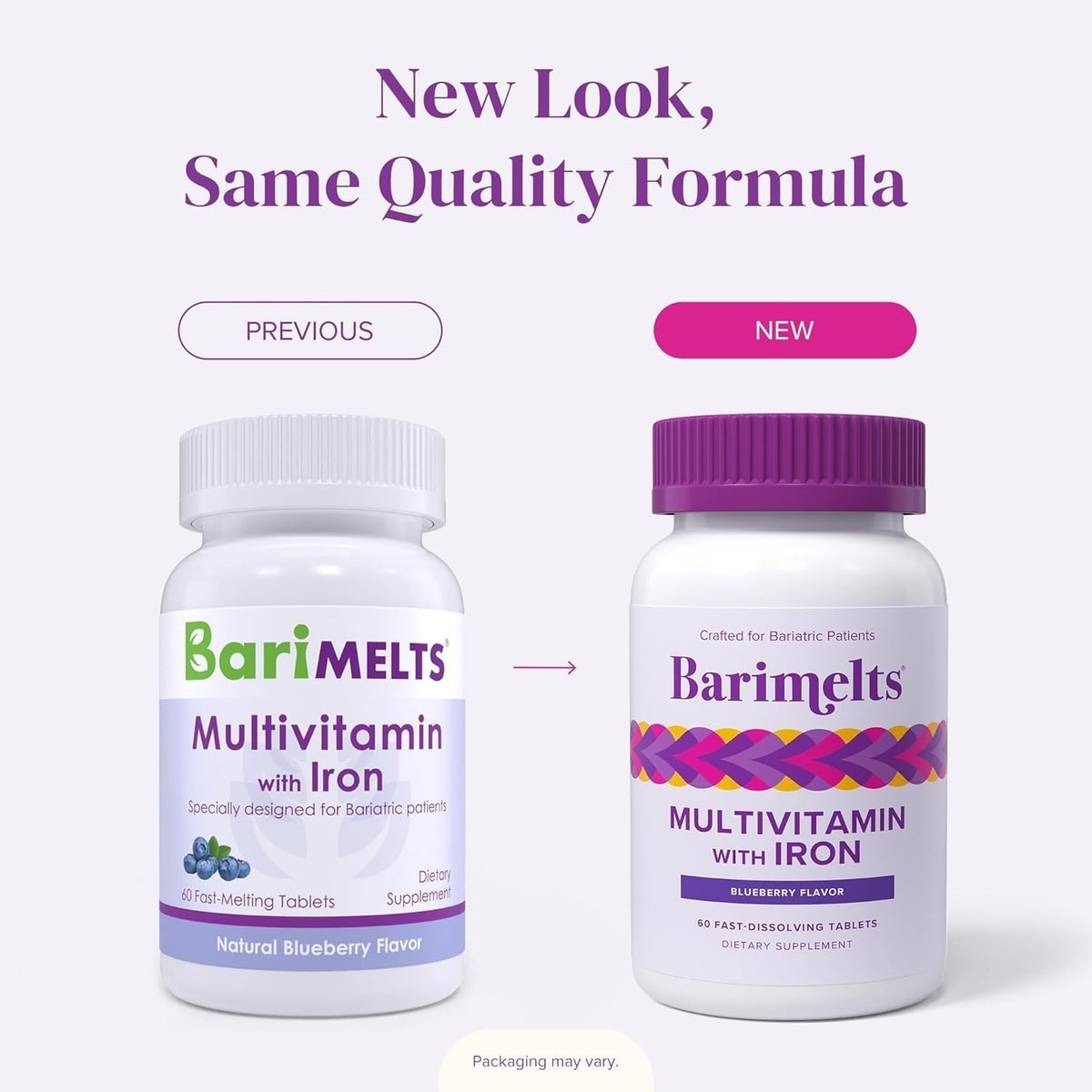 BariMelts Bariatric Multivitamin with Iron, 60 Fast-Dissolving Tablets, Natural Blueberry Flavour – 1 Month Supply - görsel 6