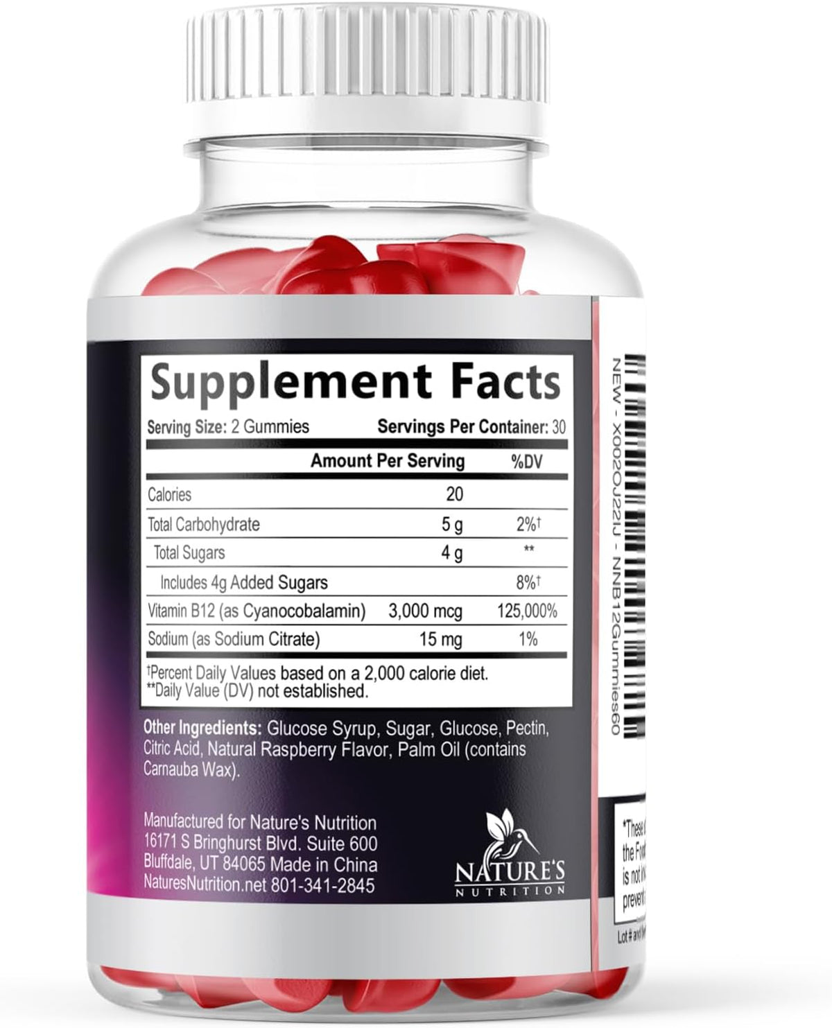 Vitamin B12 Energy Gummies – 3000 mcg Extra Strength, Berry Flavour - görsel 9