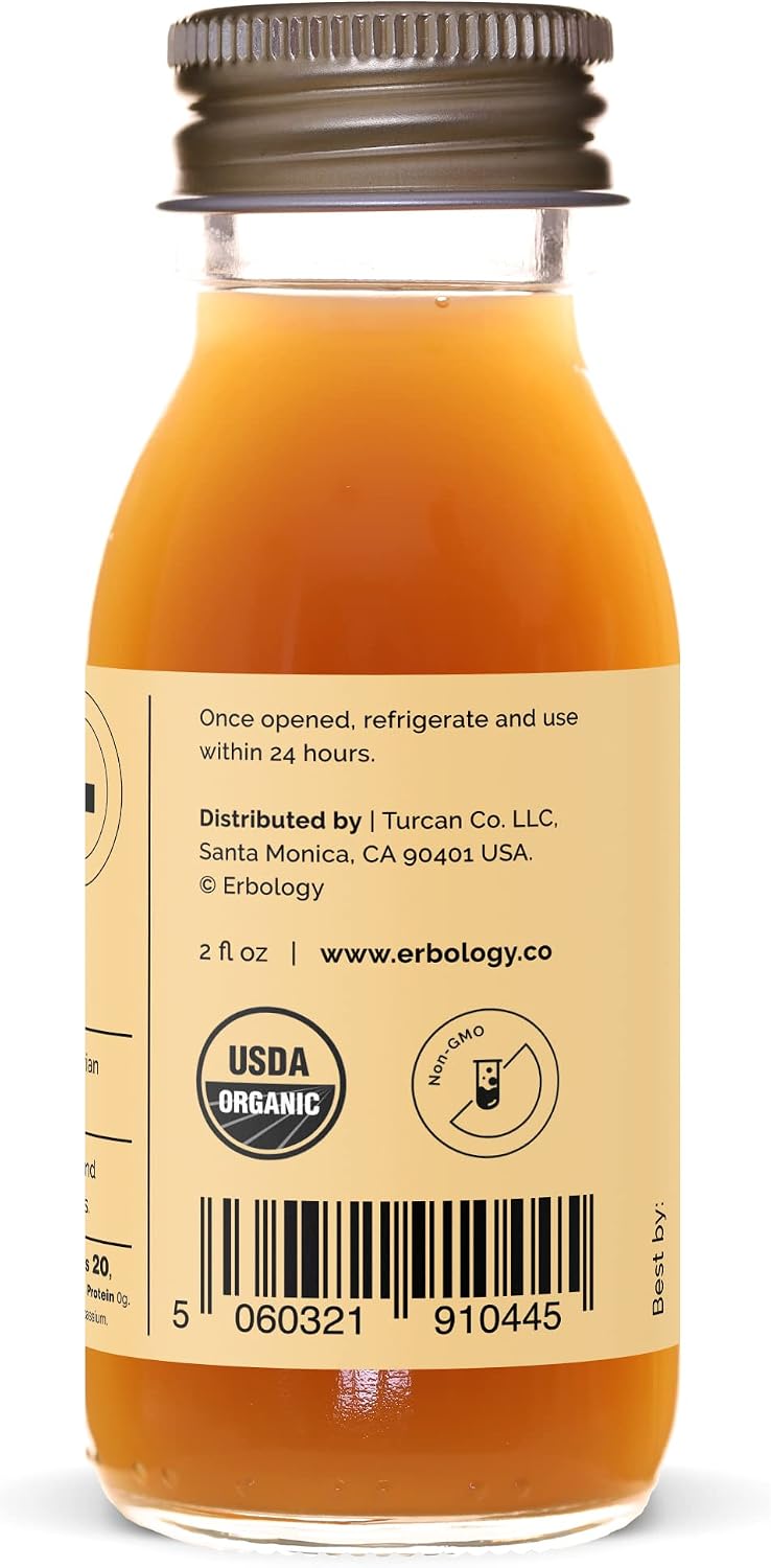 Erbology 100% Organic Bergamot Juice – 12 Daily Shots (60ml) - görsel 6