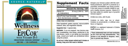 Source Naturals Wellness EpiCor with Vitamin D3 - 120 Capsules