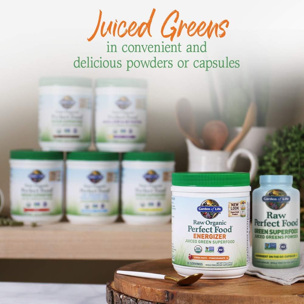 Garden of Life Raw Organic Perfect Food Energiser, Yerba Mate Pomegranate, 30 Servings - görsel 10