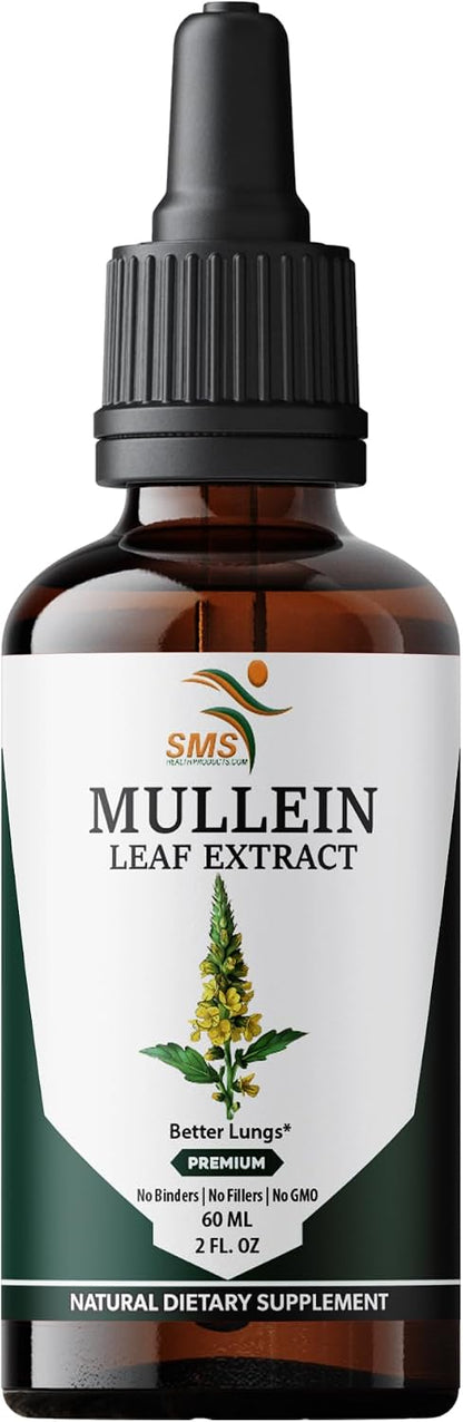 Mullein Leaf Liquid Extract Drops – Alcohol Free Herbal Tincture, Non-GMO & Gluten-free, 60 ml