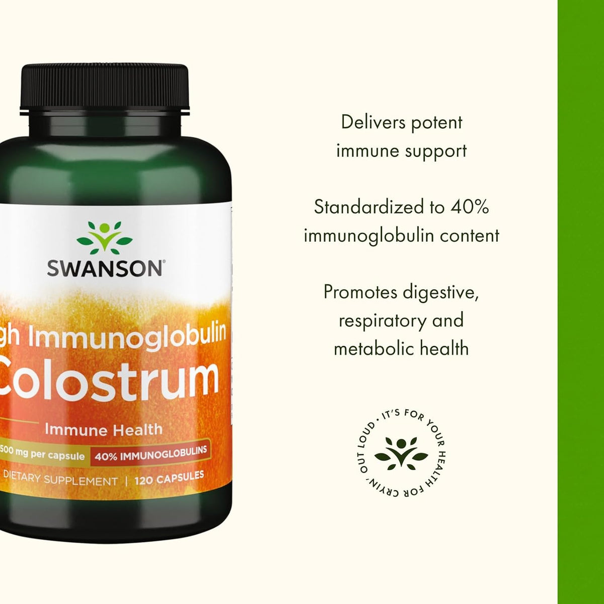 Swanson High Ig Colostrum 500 mg, 120 Capsules - görsel 4