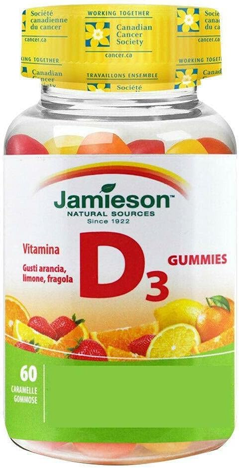 Jamieson Vitamin D Gummies 1,000 IU – Orange, Strawberry & Lemon, 60 Gummies - görsel 1
