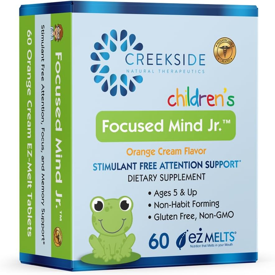 Focused Mind Jr. – Cognitive Support for Children, Paediatrician Formulated, Stimulant-Free with Inositol & DMAE, Sugar-Free, Vegan, 60 EZ Melt Tablets - görsel 1