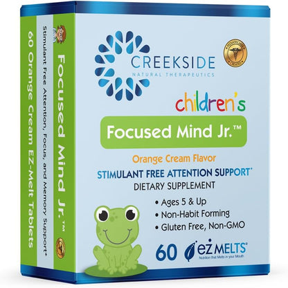 Focused Mind Jr. – Cognitive Support for Children, Paediatrician Formulated, Stimulant-Free with Inositol & DMAE, Sugar-Free, Vegan, 60 EZ Melt Tablets