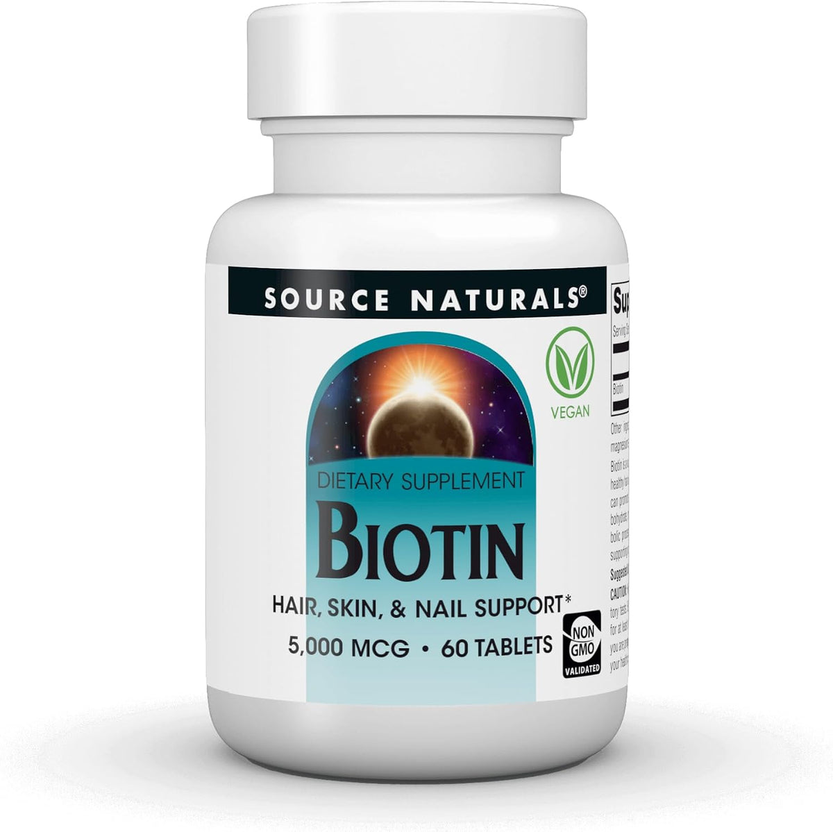 Source Naturals Biotin 5,000 mcg – Hair, Skin and Nail Support – 60 Tablets - görsel 1