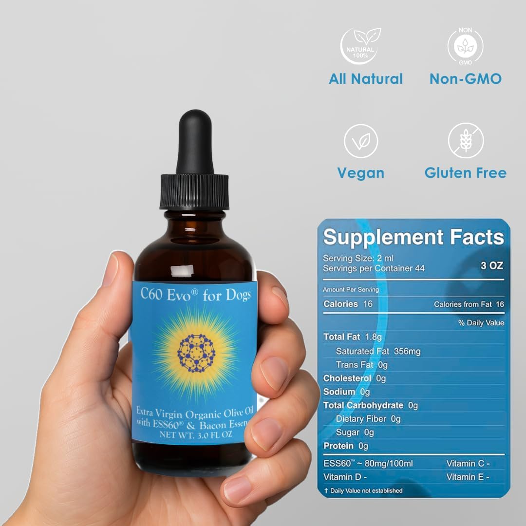 C60 Evo Dog Supplement - Pure ESS60 in Extra Virgin Olive Oil - 90 ml - görsel 4