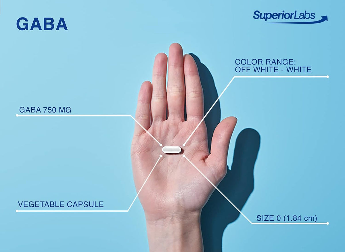 Superior Labs GABA Supplement 750mg – Maximum Strength Mood & Sleep Support - görsel 4