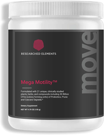 Mega Motility – Digestive Health Supplement for GI Motility – Herbal Prebiotic/Probiotic Powder – 30 Servings