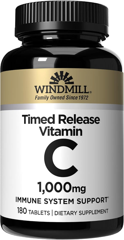 Windmill Vitamin C 1000mg Time Release with Rose Hips and Bioflavonoids