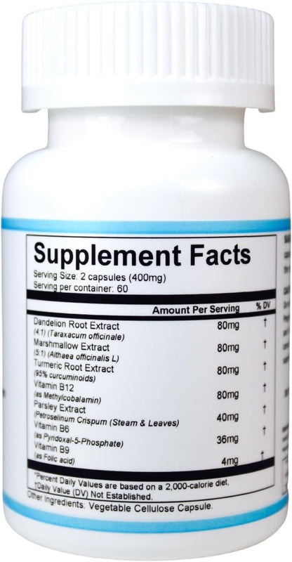 RenalHealth Kidney & Urinary Support Supplement with Marshmallow Root, Dandelion & Parsley – 120 Vegetarian Capsules