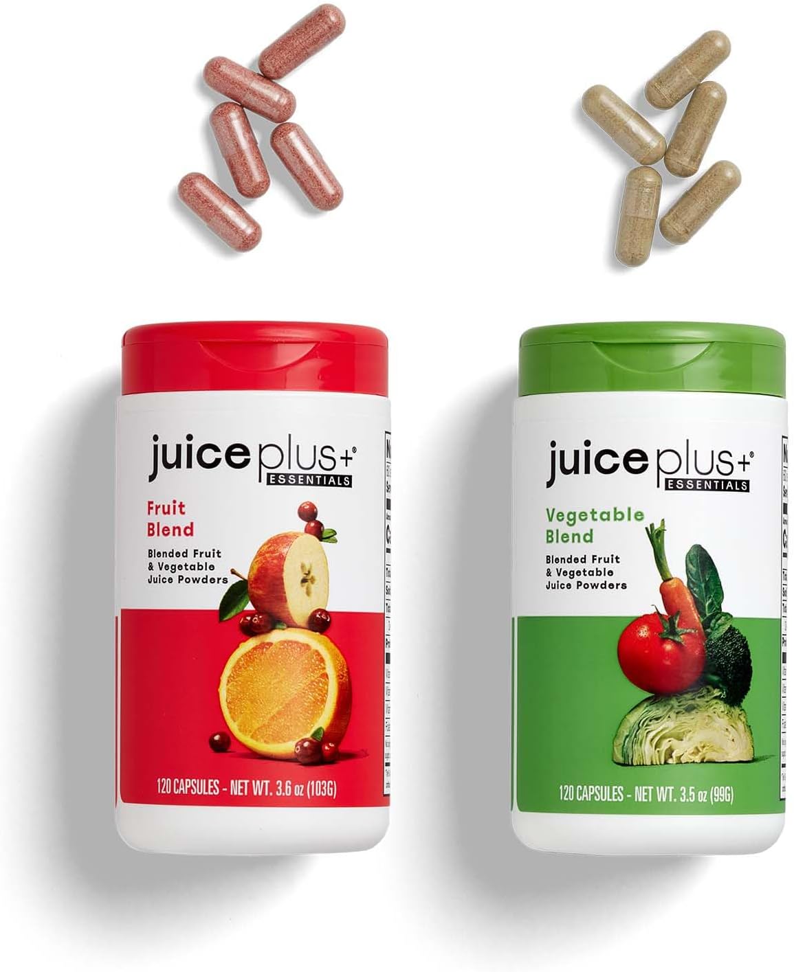 JuicePlus+ Fruit and Vegetable Supplement - Whole Food Blend with 20 Fruits & Vegetables (2 Bottles, 120 Servings) - görsel 1