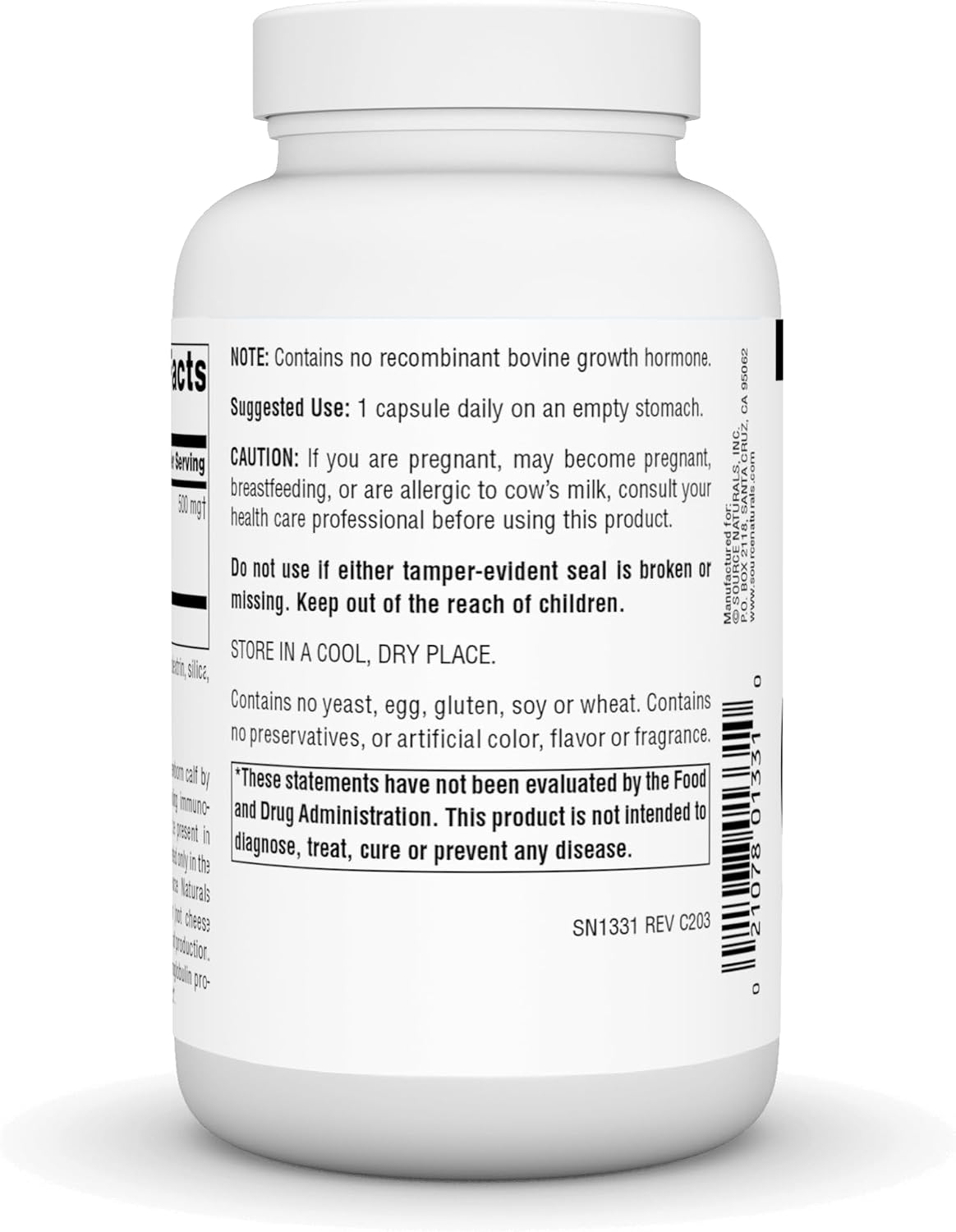 Source Naturals Colostrum Contains 30 Per Cent Immunoglobulins – 120 Capsules - görsel 3