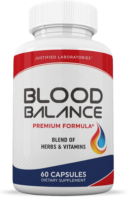 Justified Laboratories Blood Balance - 60 Capsules, Pack of 2 - Advanced Circulatory Support Formula with a Blend of Herbs & Vitamins