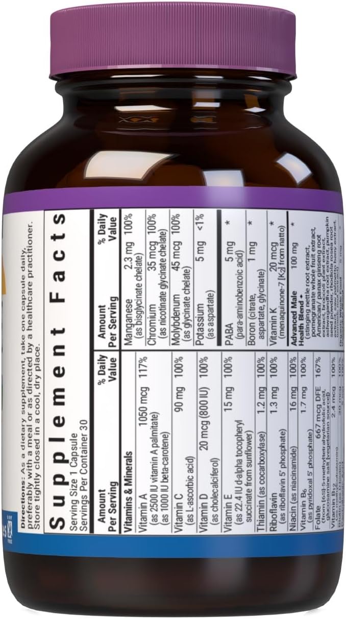 Bluebonnet Nutrition One for Men Whole Food Multivitamin - 30 Capsules - görsel 2
