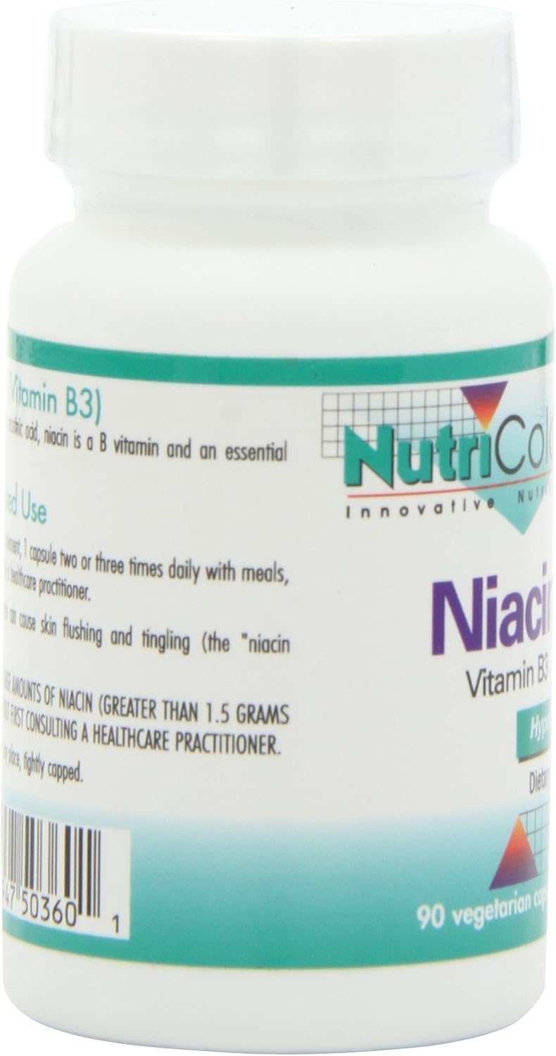 NutriCology Niacin - Vitamin B3 (Nicotinic Acid) Supplement - Supports Energy Metabolism & Redox Function - Hypoallergenic - 90 Capsules - görsel 6