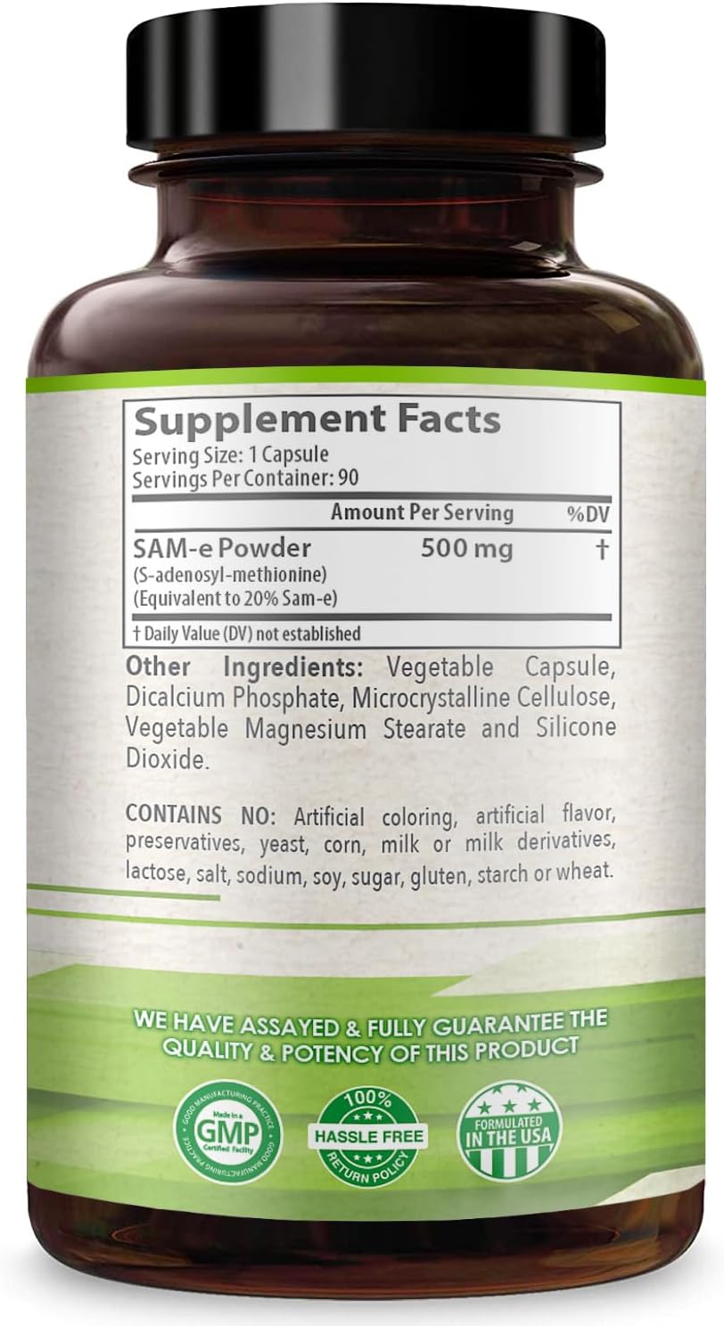 Healthy Way 500mg SAM-e Supplement – High Strength S-Adenosyl-L-Methionine for Joint, Brain, Liver, and Mood Support (90 Capsules) - görsel 8