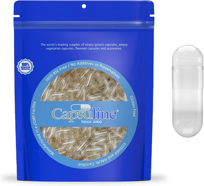 Capsuline Size 0 Empty Gelatin Capsules – Red, 500 Count