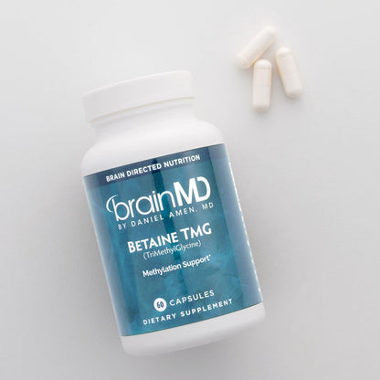 BRAINMD Dr Amen Betaine TMG - 60 Capsules - Mood and Methyl Support - Gluten-free