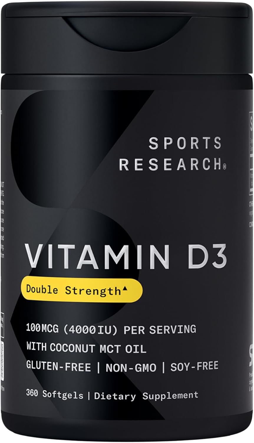 Sports Research Vitamin D3 1000 IU with Coconut MCT Oil - 360 Softgels - görsel 10
