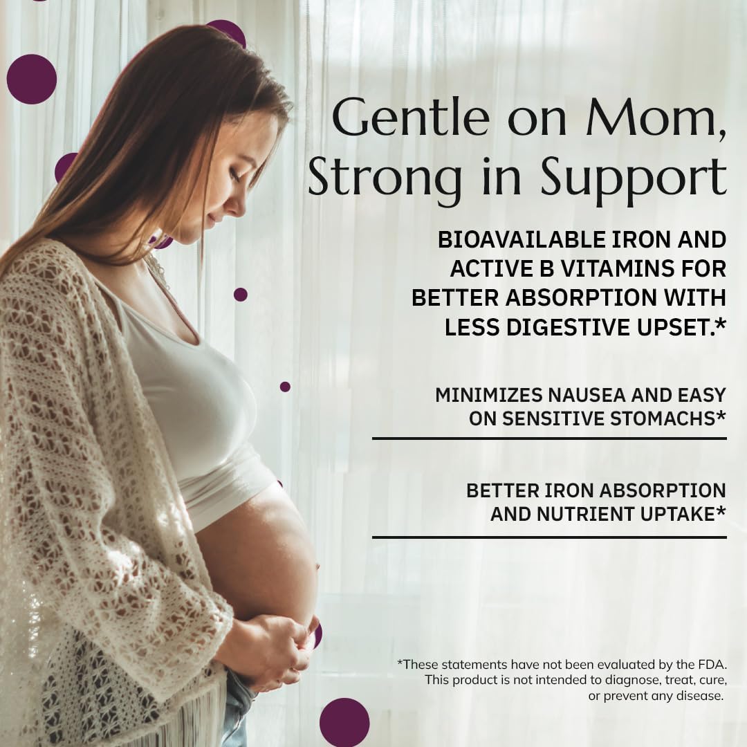 Neurobiologix Prenatal Evolved: Complete Prenatal Multivitamin with Methylated Folate, Iron, Choline – Gentle Absorption for Pregnancy & Postnatal, 90 Capsules - görsel 6