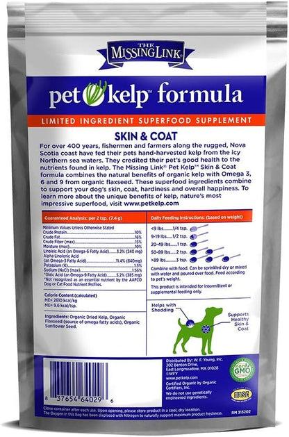 The Missing Link Pet Kelp Formula, 227 g Each, Superfood Supplement for Dogs, Skin and Coat