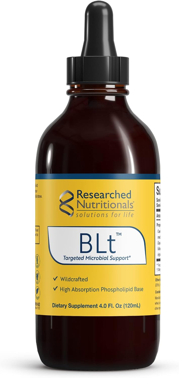 Researched Nutritionals BLT – Advanced Herbal Support Tincture with Black Walnut Hull, Boneset, Sarsaparilla & Lomatium (4 fl oz / 120 ml) - görsel 1