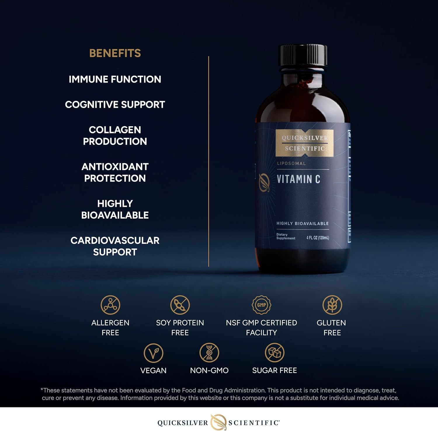 Quicksilver Scientific Liposomal Vitamin C 1000mg - Buffered Liquid Supplement with Liposomes for Superior Absorption - Vegan & Non-GMO (120 ml) - görsel 4