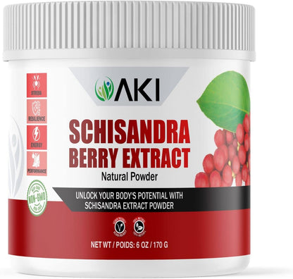 AKI Schisandra Berry Extract Powder - Adaptogenic Superfood, Non-GMO & Vegan Friendly (170g)