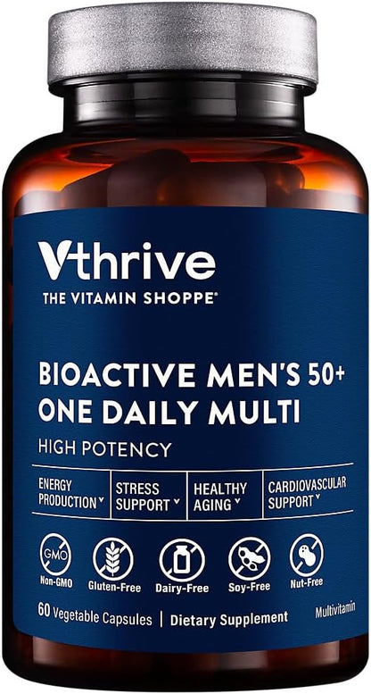 Vthrive Bioactive Men's 50+ Multivitamin – One-a-day (60 Vegetarian Capsules)