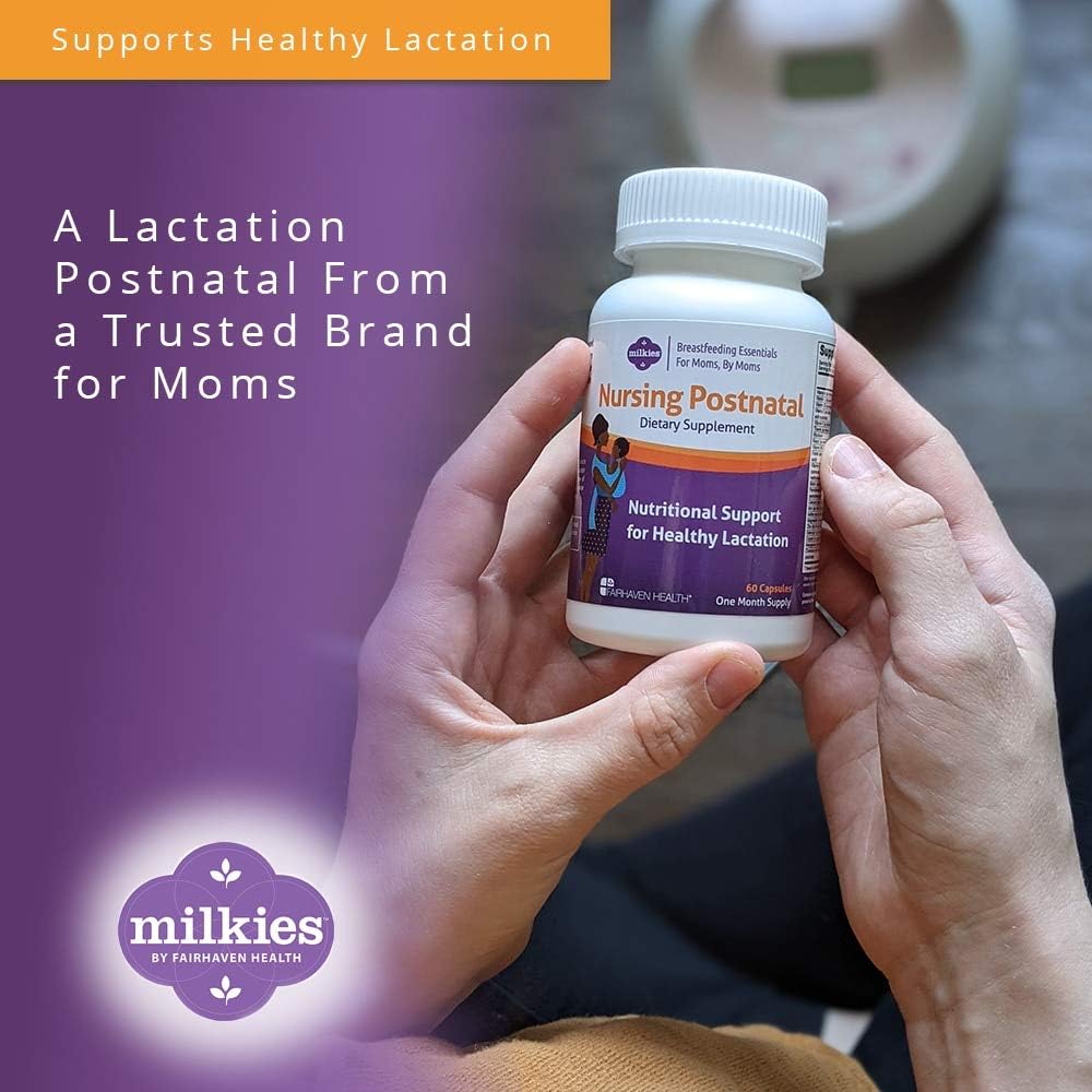 Milkies Fairhaven Health Nursing Postnatal Multivitamin for Breastfeeding Mum - Vitamin D & B, Vegetarian, Gluten-Free - 60 Capsules - görsel 4
