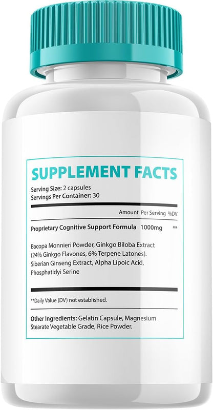Tiworld Brain Supplement Capsules – All-Natural Maximum Strength Focus Capsules (2 Pack, 120 Capsules)