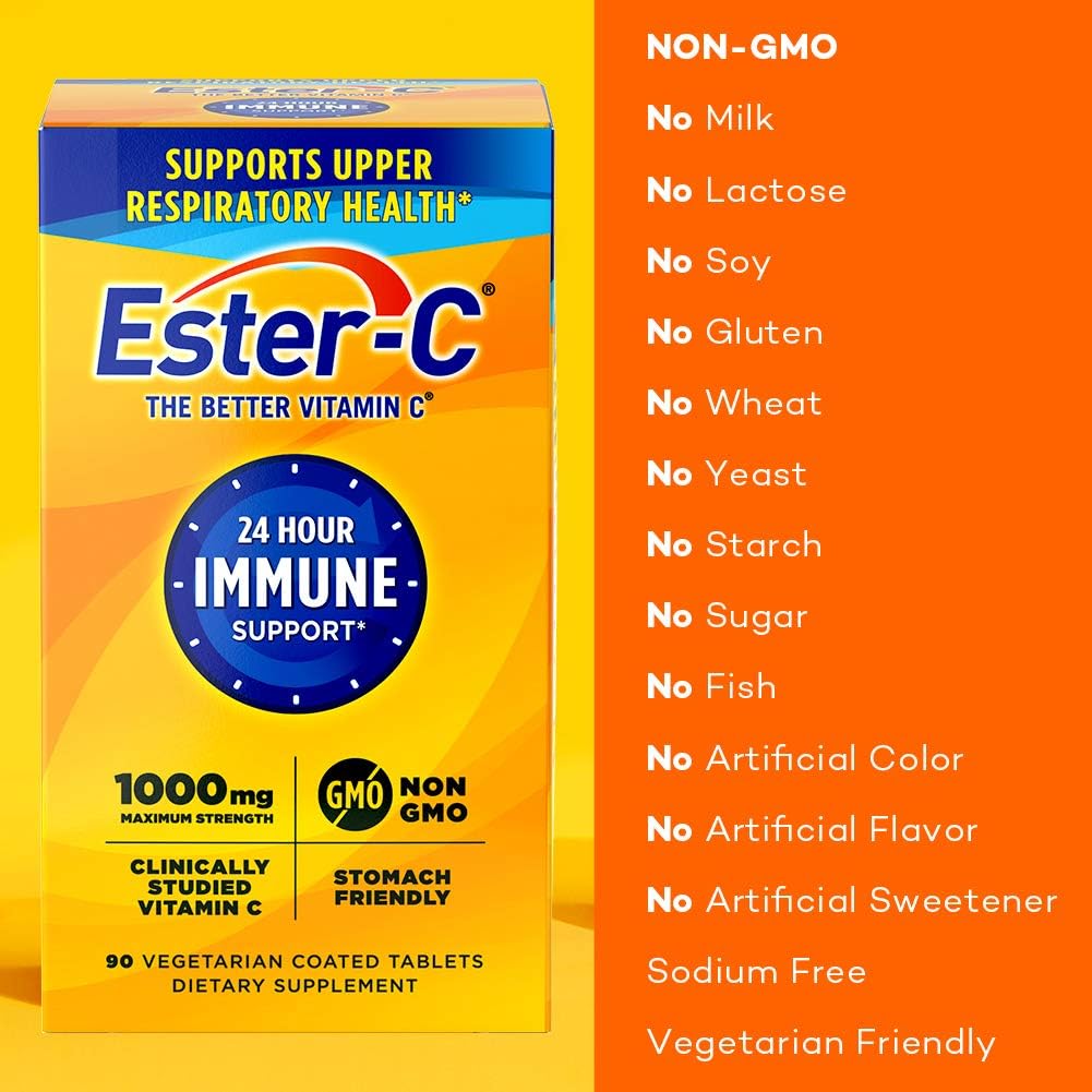 Ester-C Vitamin C, 1,000 mg, 90 Coated Tablets - görsel 3