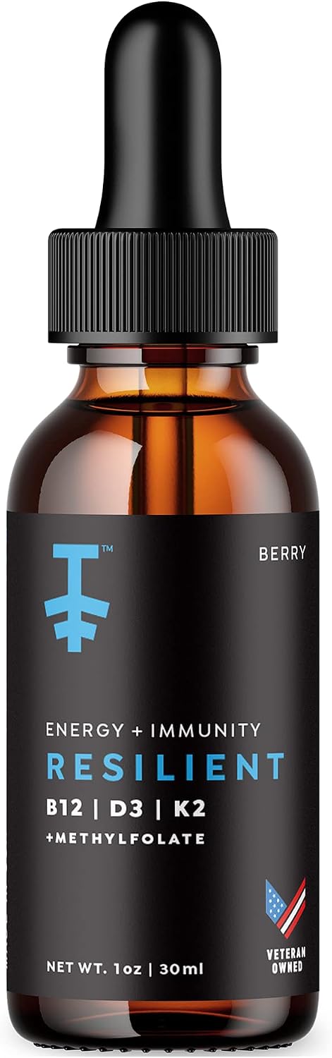 PROTEKT Resilient Vitamin D3 K2 B12 Drops | Liquid Supplement with Methylfolate, Natural Berry, 30 ml - görsel 1