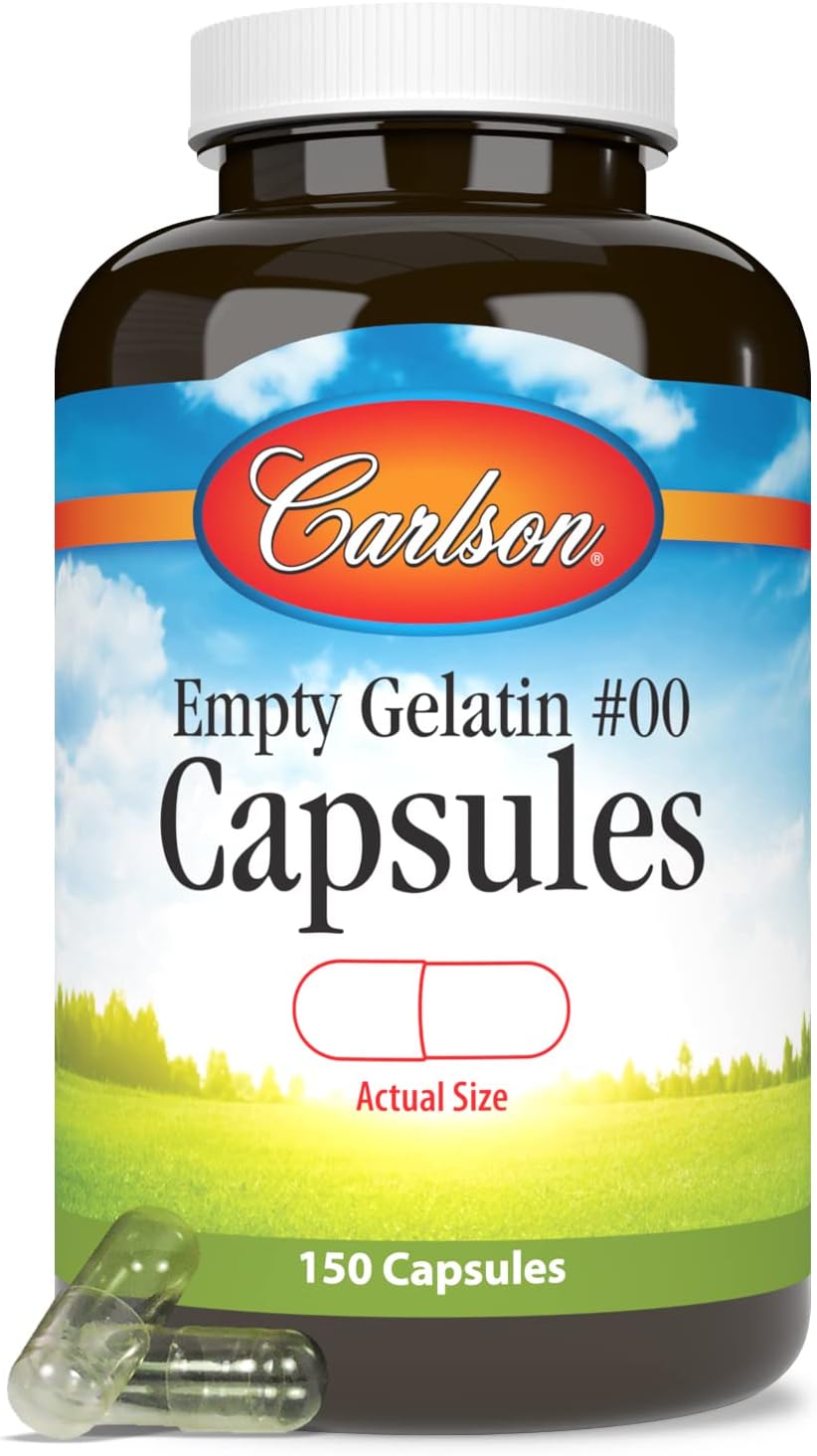 Carlson Empty Gelatin #00 Capsules (150 Count) - görsel 5