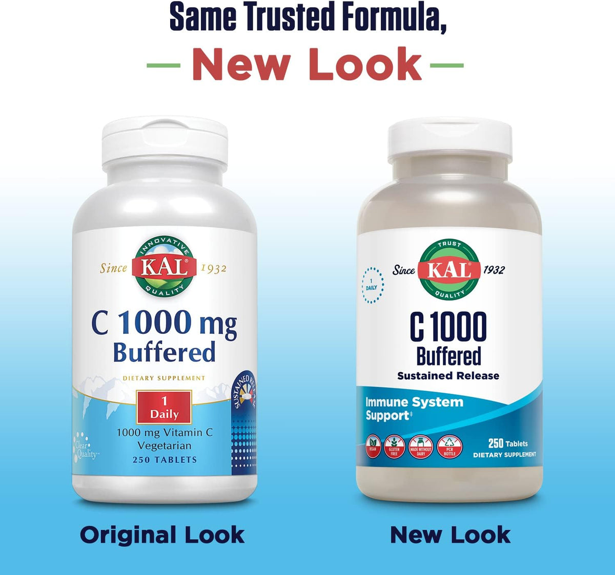 KAL C 1000 Buffered Sustained Release Vitamin C 1000mg - 250 Tablets - görsel 2