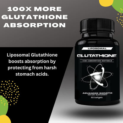 Advanced Bionetix 850mg Liposomal Glutathione Supplement – 60 Softgels
