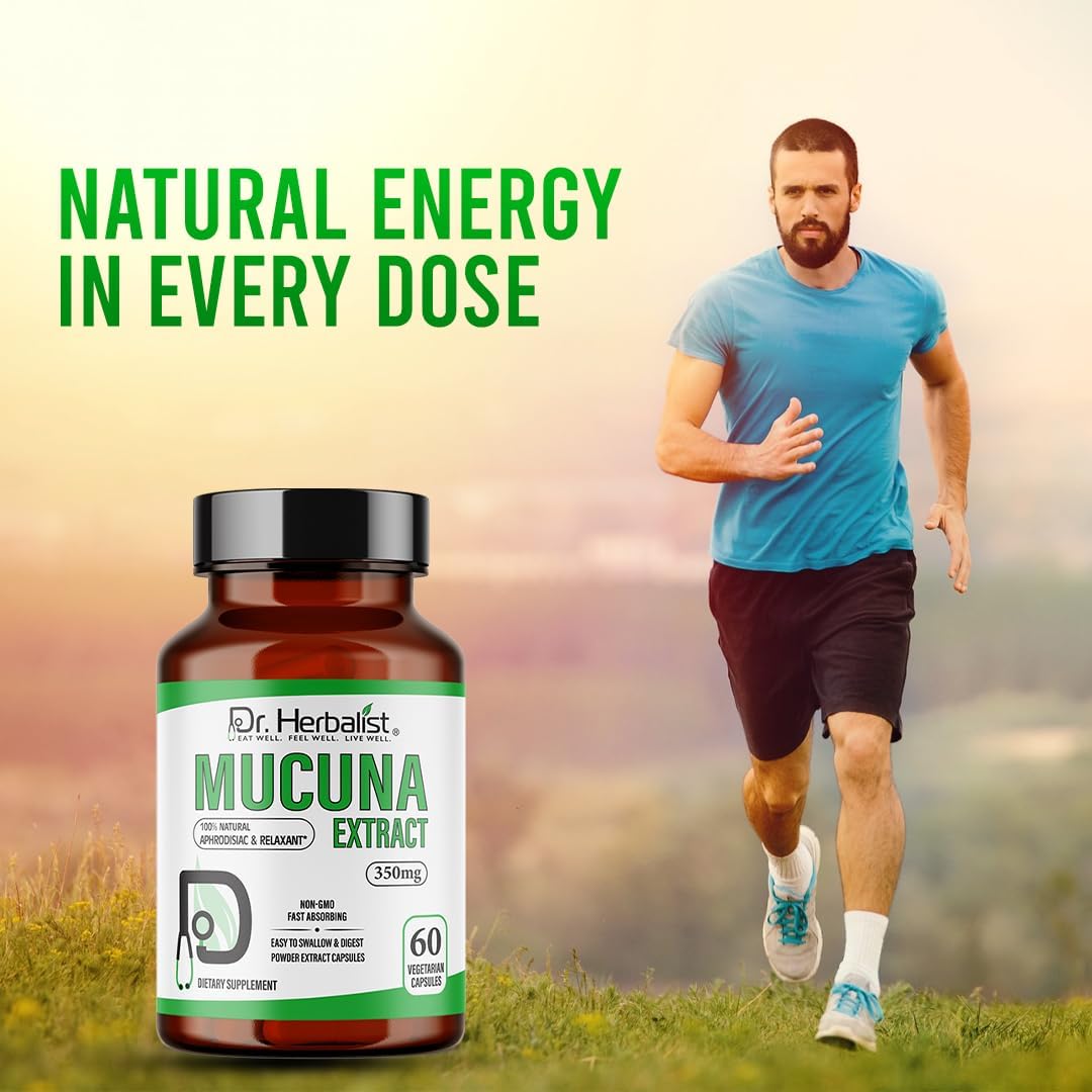 Dr. HERBALIST Mucuna Pruriens Extract 350mg – 60 Vegan Capsules | Non-GM | Fast Absorbing - görsel 4