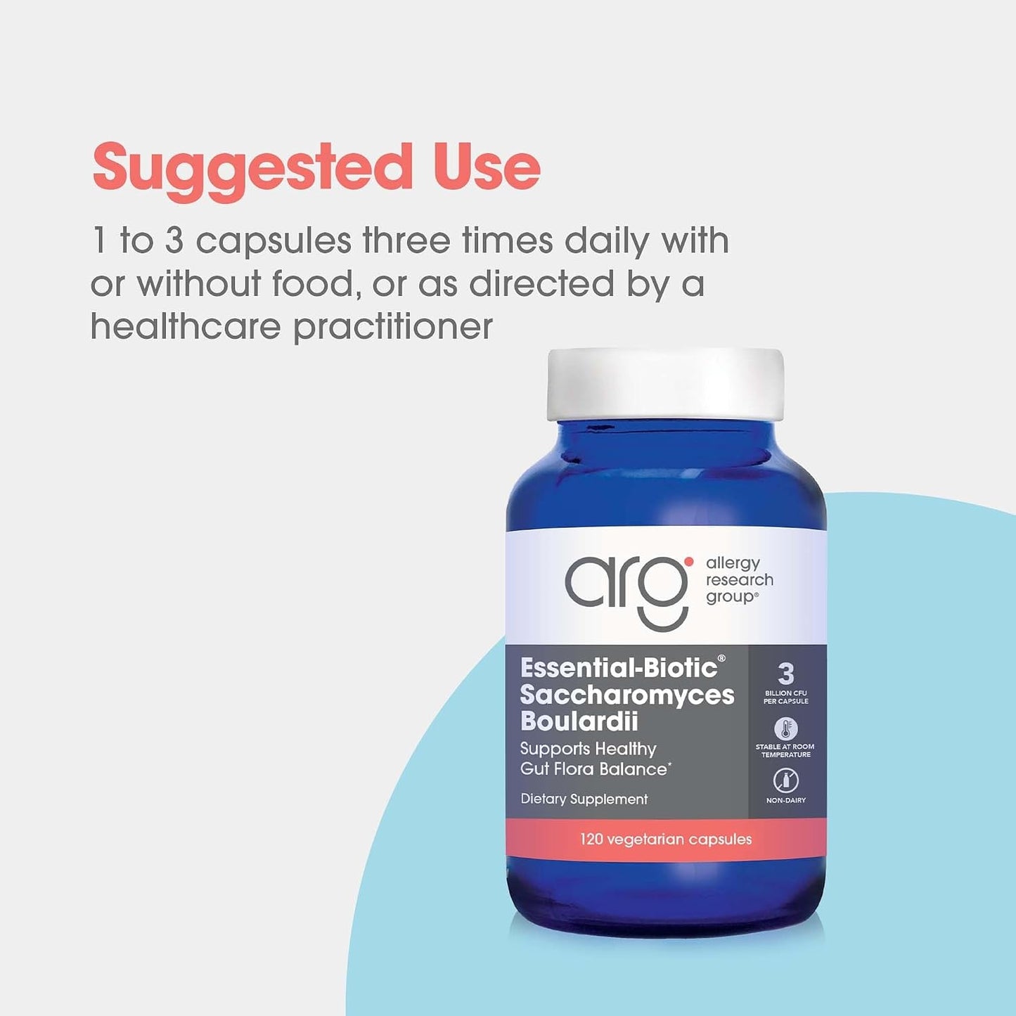 ARG Essential-Biotic Saccharomyces Boulardii - 9 Billion CFU Probiotic Yeast - 120 Capsules - görsel 4